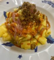 Mezze maniche al ragù di pescatrice