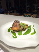 Cernia del Mar Ligure alla brace con Carciofi spadellati