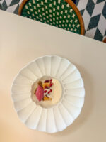 Tortino di mandorle con sorbetto al melograno