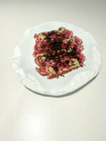 Tataki di Manzo con tartufo e scalogno caramellato