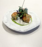 Bombette di Pescatrice e Lardo con Salsa allo Yogurt