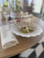 Fregola Risottata con Asparagi Violetti, Cozze di Scardovari e Calamari