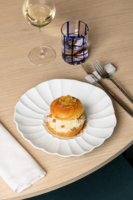 Paris-brest cocco, Gelato al  limone e olio menta basilico