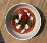 Gazpacho di pomodorini, burrata e anguria